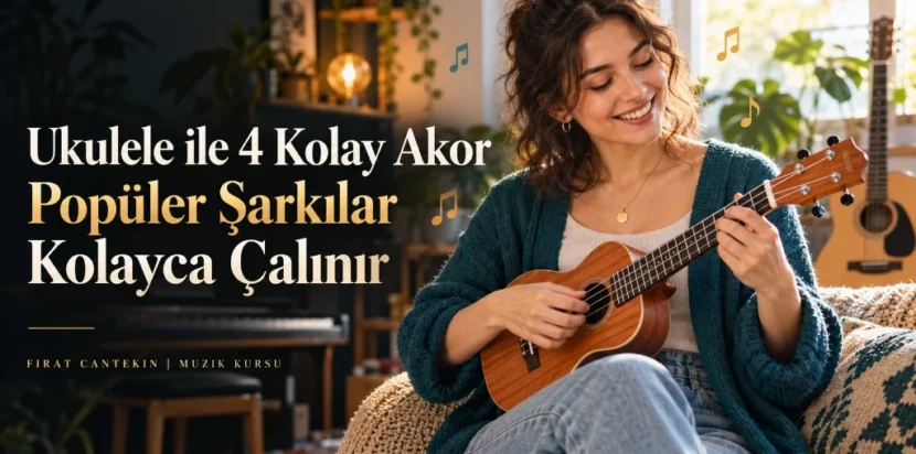 Ukulele ile 4 kolay akor popüler şarkılar, temel ukulele akorları ve eğitimi - Fırat Cantekin Müzik Kursu İzmir